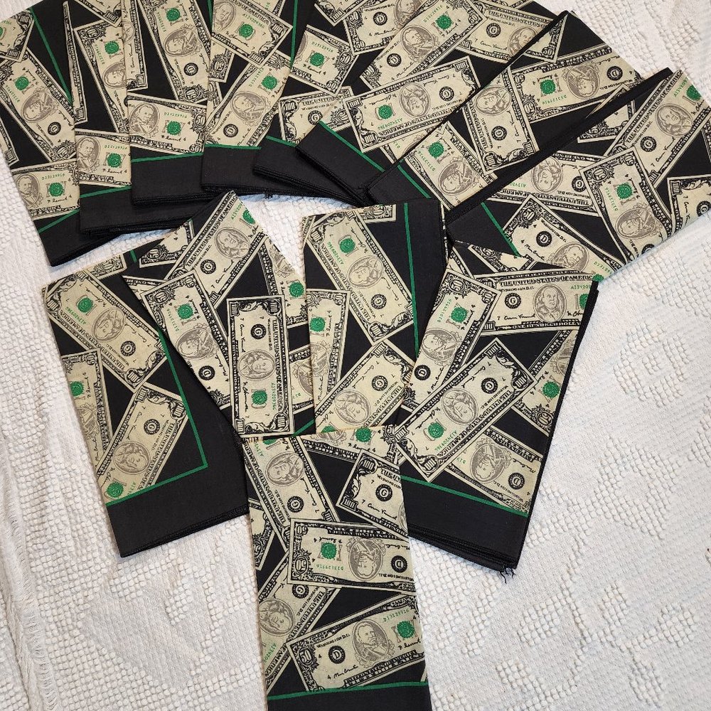 Springs Industries 13 Pcs Vintage Money Design Cloth Napkins 21 x 21 RN 15582